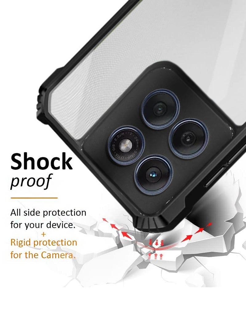 Wtech Motorola Moto G86 5G 2025 Hybrid TPU Silicone with Raised Armour Bumpers Slim Case Cover (MCAPSA) - Clear/Black - Image 4