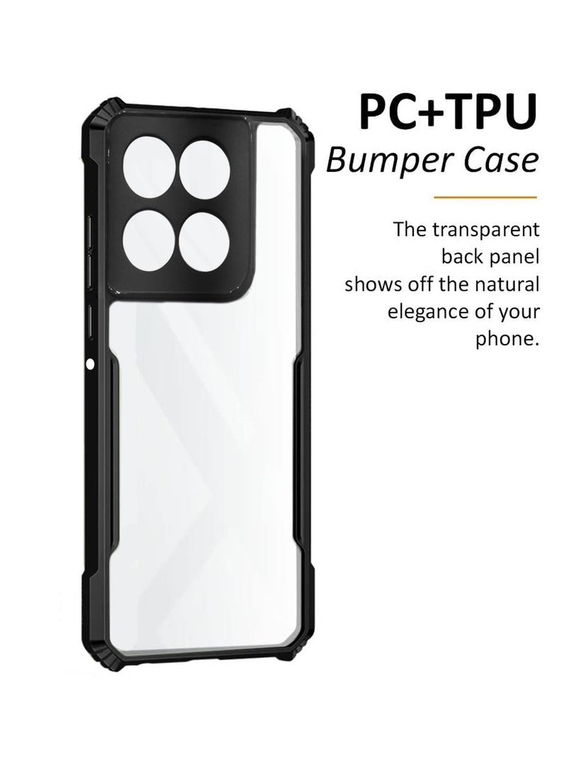 Wtech Motorola Moto G86 5G 2025 Hybrid TPU Silicone with Raised Armour Bumpers Slim Case Cover (MCAPSA) - Clear/Black - Image 3