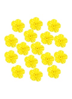 16Pcs Hummingbird Feeder Replacement Flowers with Cleaning Brush, Yellow Feeder Parts Replacement for Hanging Feeders