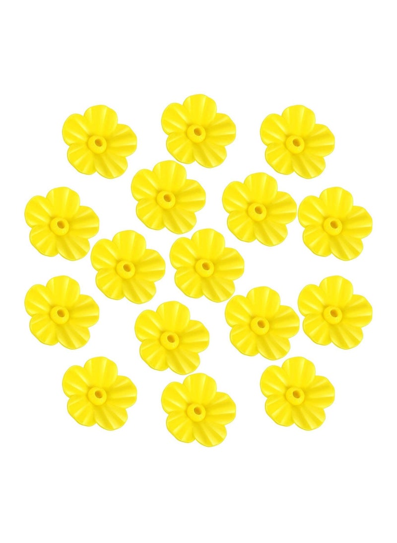 Generic - 16Pcs Hummingbird Feeder Replacement Flowers with Cleaning Brush, Yellow Feeder Parts Replacement for Hanging Feeders - Image 1