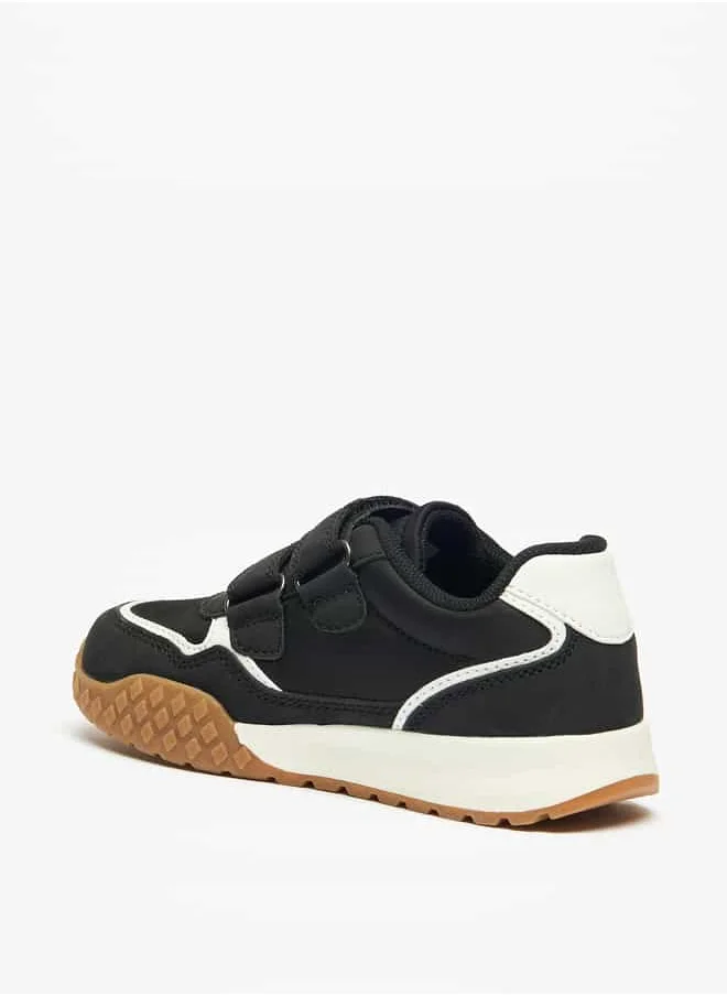 جونيورز Boys Panelled Sneakers with Hook and Loop Closure