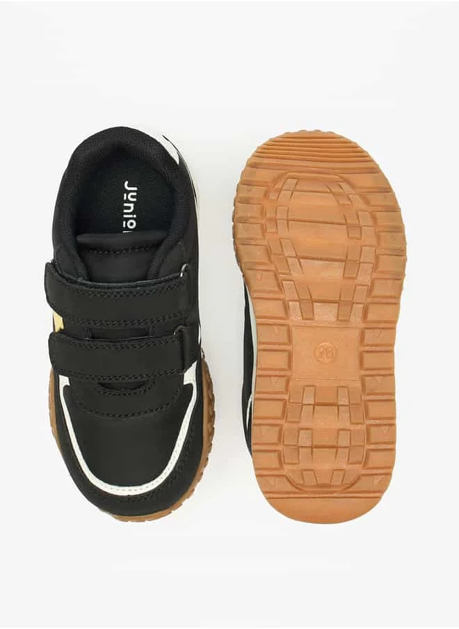 جونيورز Boys Panelled Sneakers with Hook and Loop Closure