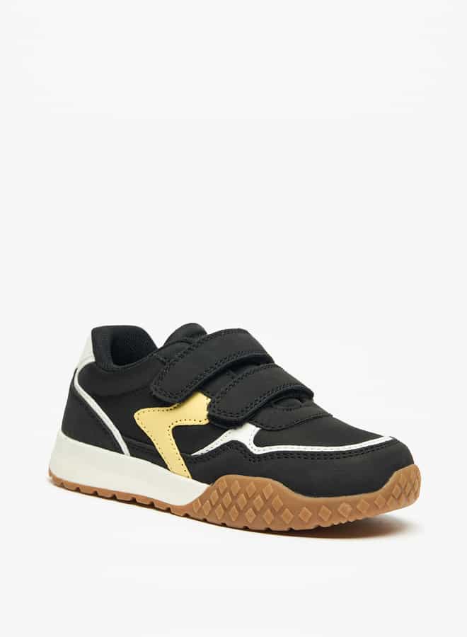 JUNIORS Boys Panelled Sneakers with Hook and Loop Closure  - Image 1