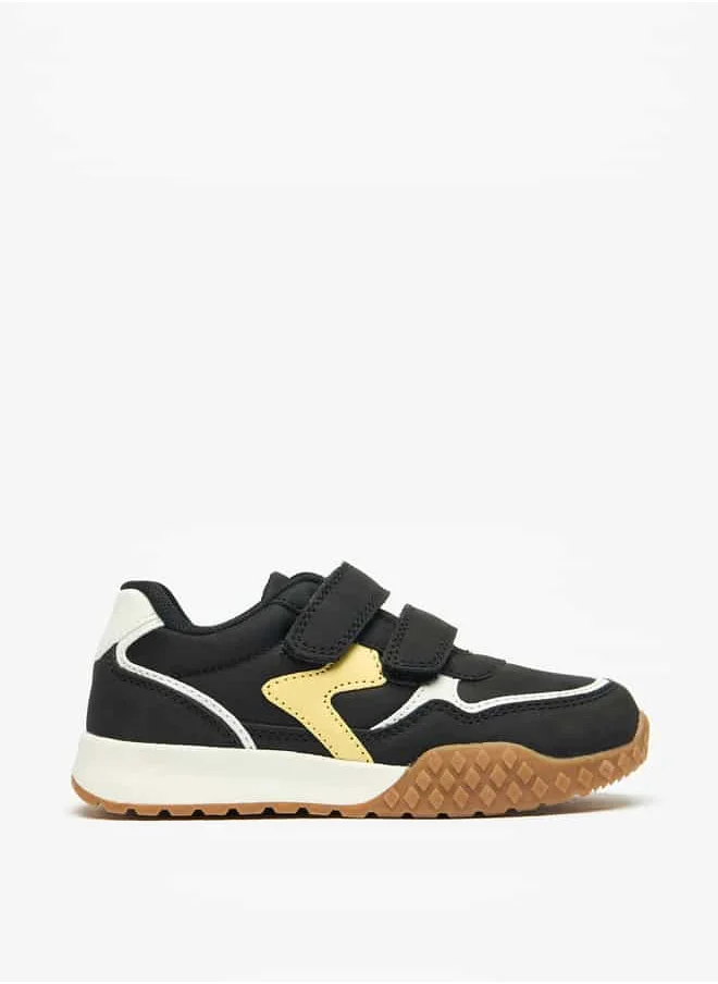 جونيورز Boys Panelled Sneakers with Hook and Loop Closure
