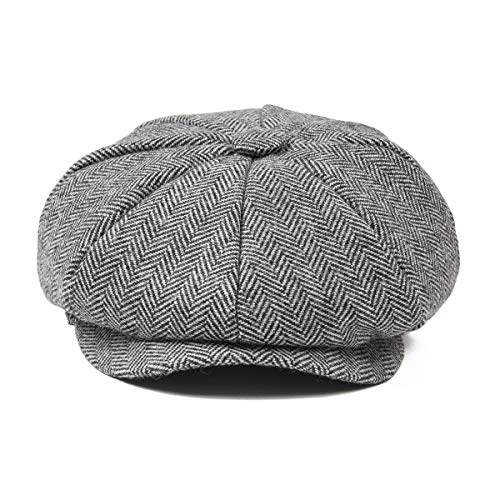 JANGOUL Boys Vintage Newsboy Cap Tweed Flat Beret Cabbie Hat for Kids Toddler Pageboy (54cm(4-5 Years Old), Grey) - Image 2