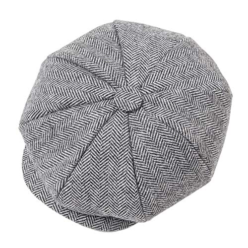 JANGOUL Boys Vintage Newsboy Cap Tweed Flat Beret Cabbie Hat for Kids Toddler Pageboy (54cm(4-5 Years Old), Grey) - Image 5