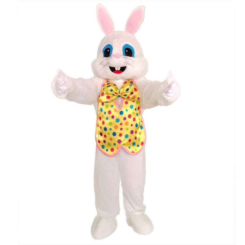 MatGui Easter Rabbit Bunny Rabbit Mascot Costume Adult Size Fancy Dress (Yellow Bunny) - Image 1