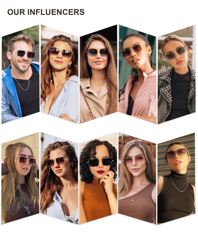 SOJOS Polarized Sunglasses for Womens Mens,Rectangle Polygon Retro Vintage Shades Classic Vintage Shades SJ1168 Purple Lens - Image 2