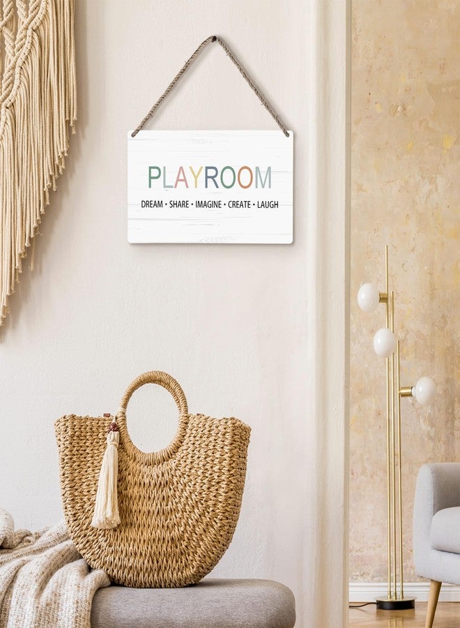 huester Kids Playroom Wood Plaque Sign, Playroom Wall Decor, Play Playroom Sign Wall Decor, Play Signs for Kids Playroom, Playroom Nursery Toddler Play Room Home Décor Wall Hanging Decor, 12x6 inches - Image 4