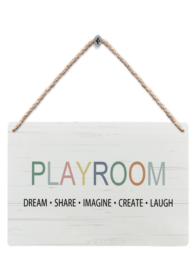 huester Kids Playroom Wood Plaque Sign, Playroom Wall Decor, Play Playroom Sign Wall Decor, Play Signs for Kids Playroom, Playroom Nursery Toddler Play Room Home Décor Wall Hanging Decor, 12x6 inches - Image 1