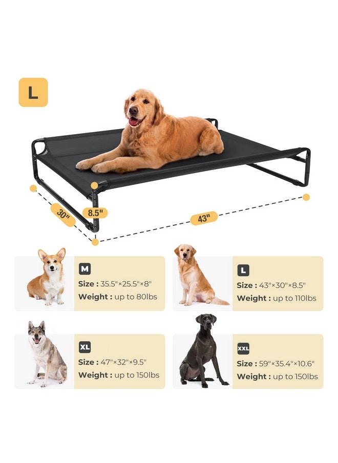 Original Cooling Elevated Dog Bed, Outdoor Raised Cots Bed For Large Dogs, Portable Standing Pet With Washable Breathable Mesh, NoSlip Feet Indoor Outdoor, Large, Black, Cwc2201 - pzsku/Z05E328D51B03A2B0FB55Z/45/_/1726218862/b9b2d2fe-afa6-48c1-bffc-de9eda084736