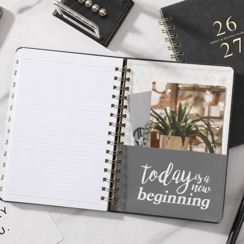 Poluma Planner 2026-2027 - Weekly & Monthly Agenda Planner 2026-2027 with 12 Monthly Tabs, July 2026 - June 2027, 6.3" x 8.4", Flexible Hardcover, Thick Paper, Inner Pocket - Gray - Image 3