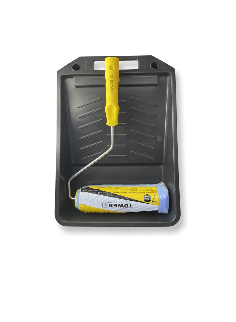 تاور أسطوانة دهان تاور 9 بوصات مع صينية طلاء 9 بوصة لطلاء الجدران ذاتية الصنع ، مجموعة أدوات احترافية عالية الجودة مكونة من قطعتين - Image 1