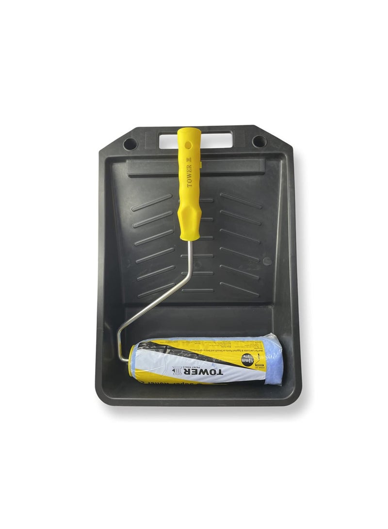 تاور أسطوانة دهان تاور 9 بوصات مع صينية طلاء 9 بوصة لطلاء الجدران ذاتية الصنع ، مجموعة أدوات احترافية عالية الجودة مكونة من قطعتين - Image 2