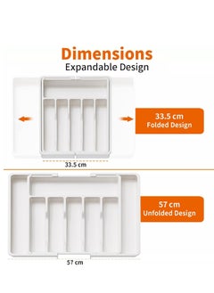 Kitchen Drawer Organizers, Silverware Drawer Organizer, Utensil Organizer, Adjustable Cutlery Holder, Expandable 8-Compartment Plastic Storage Tray for Tableware(White) - pzsku/Z05E348313407AE5898F0Z/45/_/1728530608/2fd6c573-105b-4666-9f71-a9310c3a203b