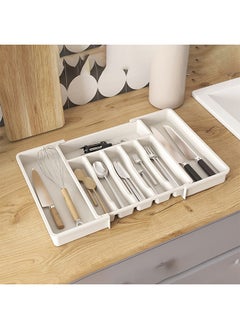 Kitchen Drawer Organizers, Silverware Drawer Organizer, Utensil Organizer, Adjustable Cutlery Holder, Expandable 8-Compartment Plastic Storage Tray for Tableware(White) - pzsku/Z05E348313407AE5898F0Z/45/_/1736474862/9014596d-88f9-494b-939d-bb37b73483a0