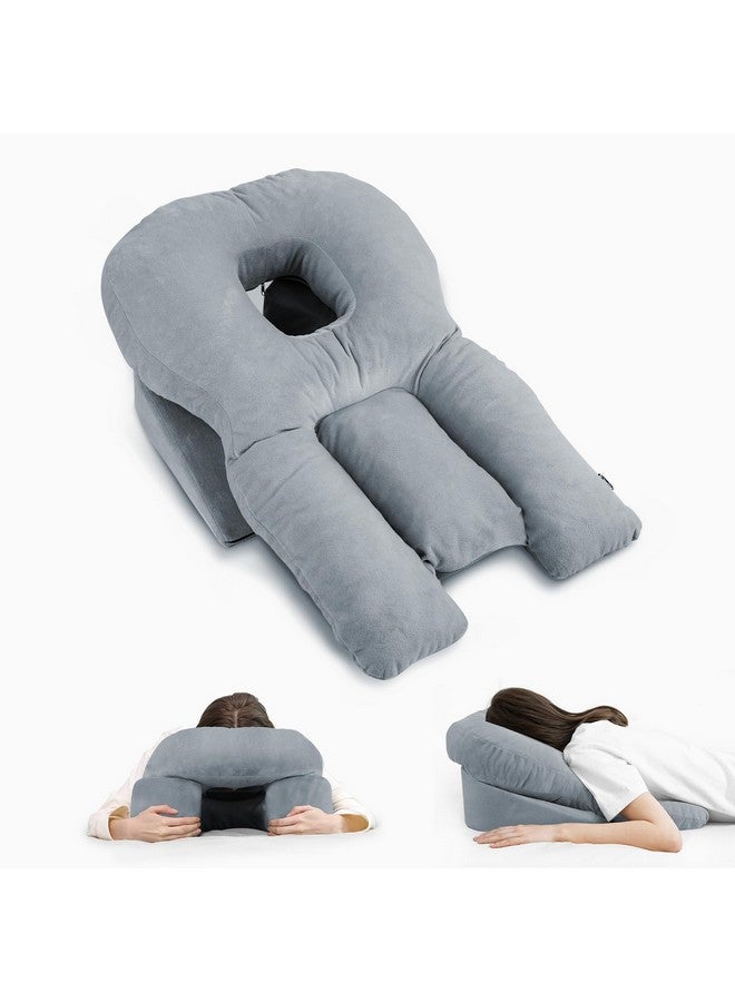 HOMCA Face Down Pillow After Eye Surgery - Home Massage Pillow Face Down for Bed Stomach Sleeping Pillow, BBL Pillow After Surgery with CertiPUR-US Certified Shredded Memory Foam - Image 1
