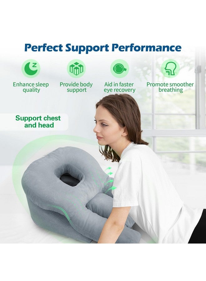 HOMCA Face Down Pillow After Eye Surgery - Home Massage Pillow Face Down for Bed Stomach Sleeping Pillow, BBL Pillow After Surgery with CertiPUR-US Certified Shredded Memory Foam - Image 3