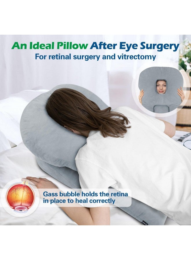 HOMCA Face Down Pillow After Eye Surgery - Home Massage Pillow Face Down for Bed Stomach Sleeping Pillow, BBL Pillow After Surgery with CertiPUR-US Certified Shredded Memory Foam - Image 2