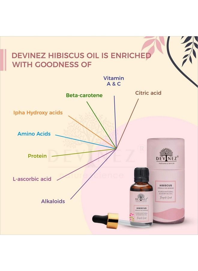 Devinez Hibiscus Essential Oil 50Ml Gudhal Ka Tail 100% Pure Natural & Undiluted In Glass Bottle For Hair & Skin Care - Image 5