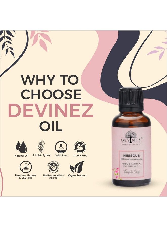 Devinez Hibiscus Essential Oil 50Ml Gudhal Ka Tail 100% Pure Natural & Undiluted In Glass Bottle For Hair & Skin Care - Image 3