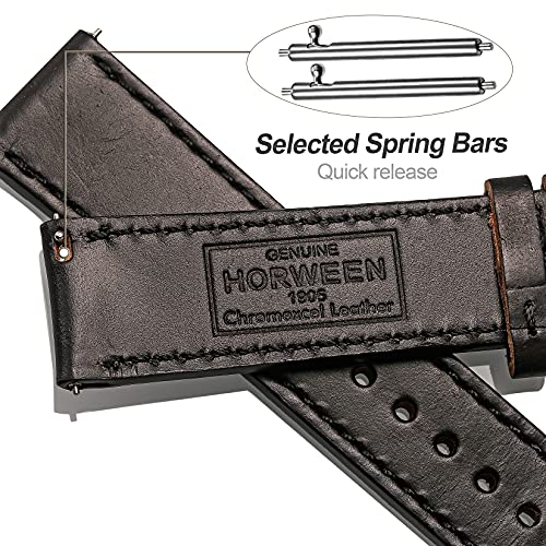 torbollo 20mm Watch Bands for Men, Horween Leather Watch Strap, High-end Quick Release Handmade Watch Strap Soft Vintage Replacement - Image 5