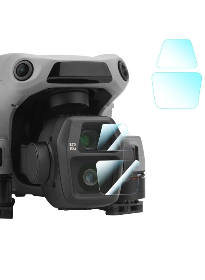 SOLARAE حامي عدسة الطائرة، حامي شاشة عدسة الطائرة لـ DJI AIR 3S، فيلم مقسى 9H HD رقيق مضاد للانفجار، فيلم زجاجي مضاد للخدش لملحقات كاميرا الرأس، عبوة 2 - Image 1