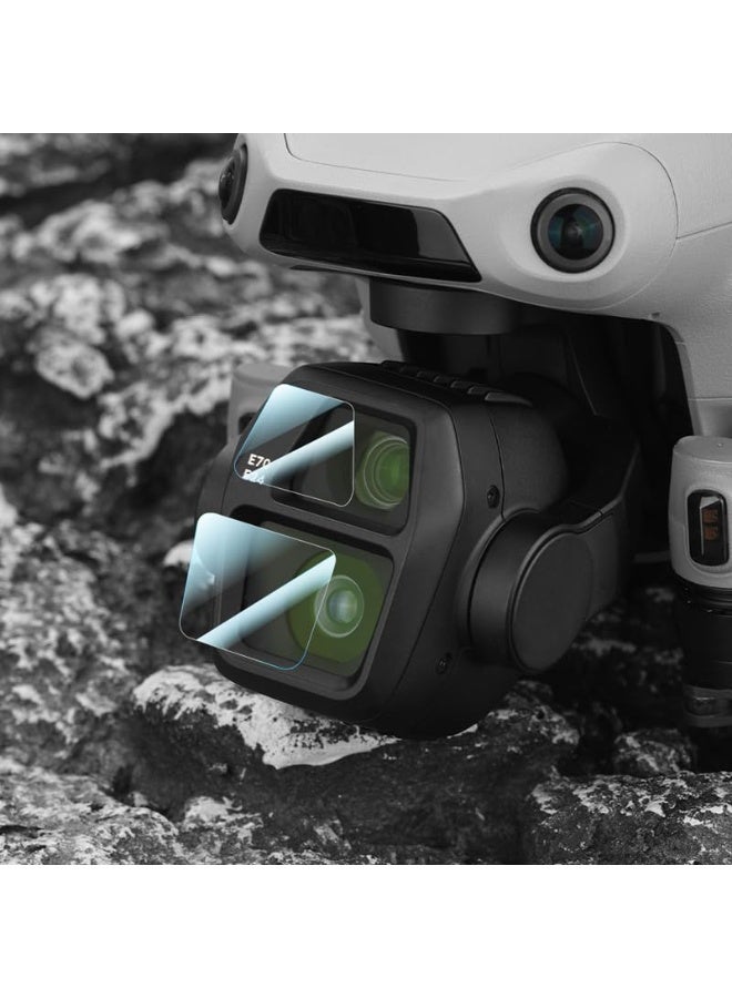 SOLARAE حامي عدسة الطائرة، حامي شاشة عدسة الطائرة لـ DJI AIR 3S، فيلم مقسى 9H HD رقيق مضاد للانفجار، فيلم زجاجي مضاد للخدش لملحقات كاميرا الرأس، عبوة 2 - Image 4