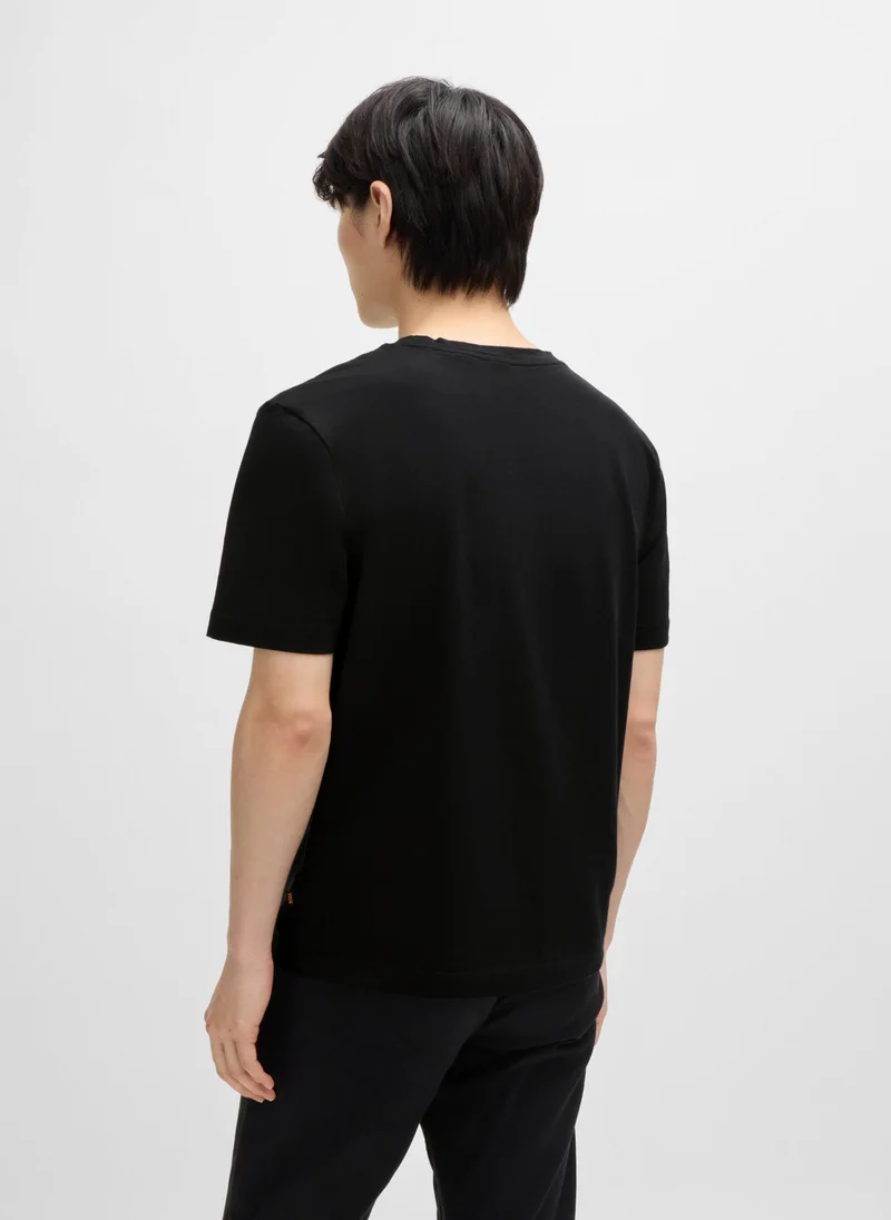 BOSS Relaxed-fit T-shirt in stretch cotton with logo print