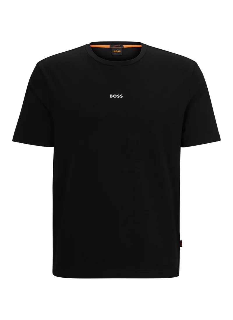 BOSS Relaxed-fit T-shirt in stretch cotton with logo print