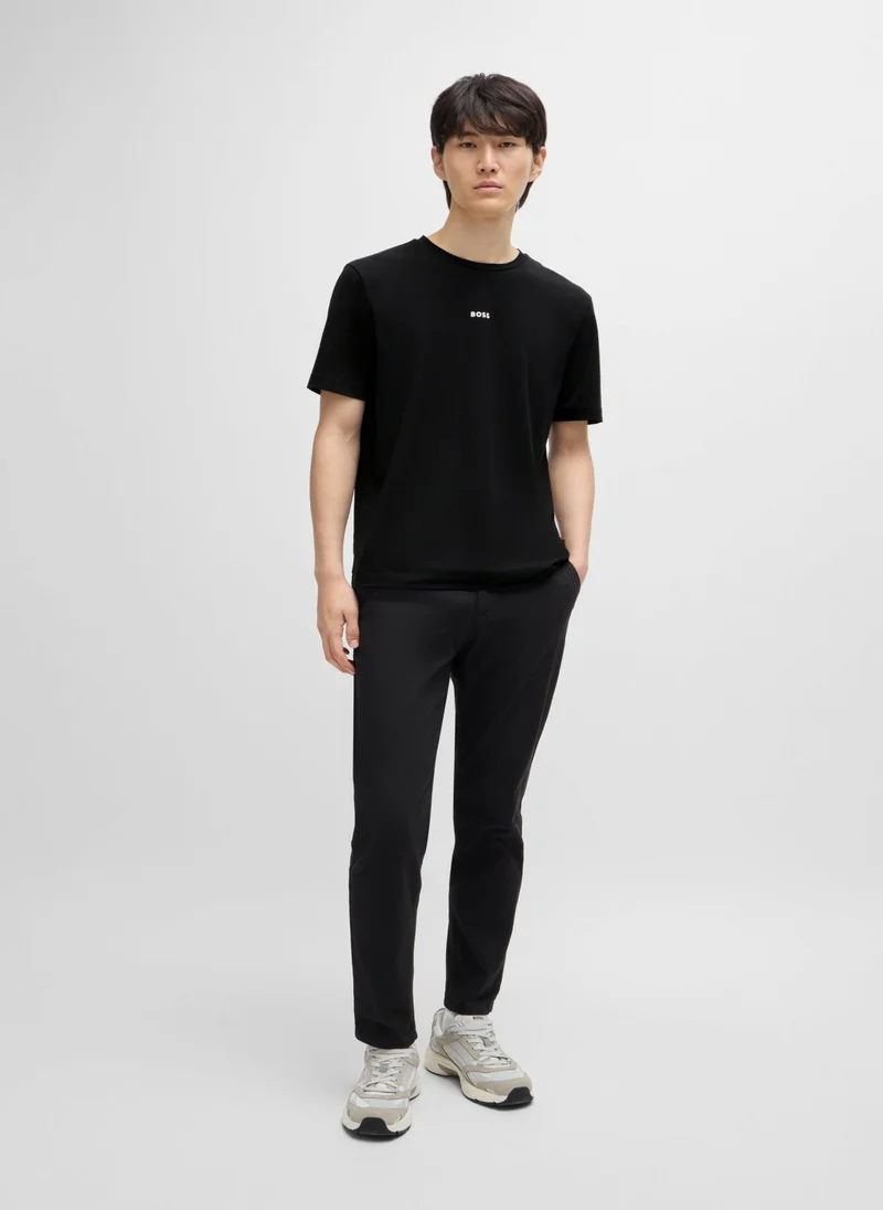 BOSS Relaxed-fit T-shirt in stretch cotton with logo print