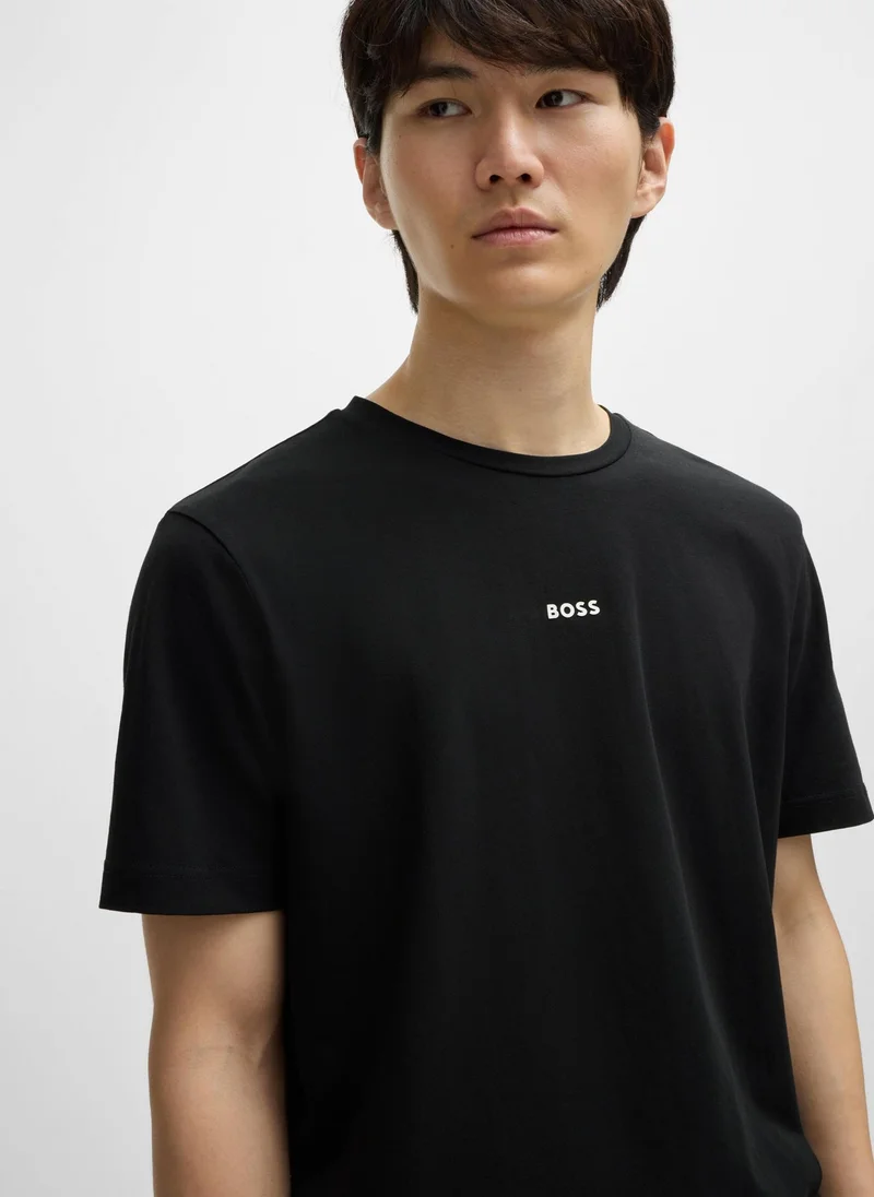 BOSS Relaxed-fit T-shirt in stretch cotton with logo print