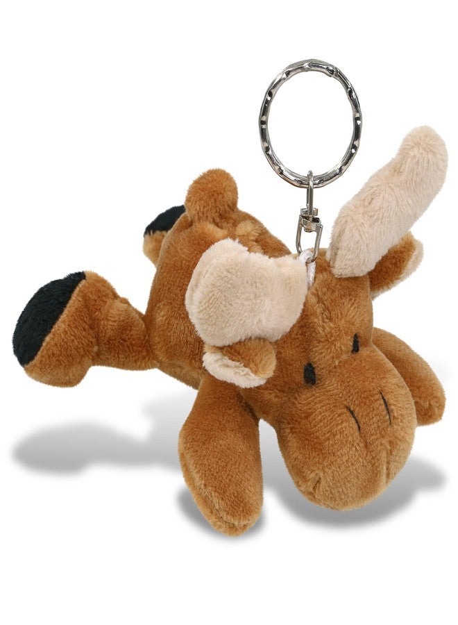 Puzzled Plush Moose Stuffed Animal Keychain - Super Soft Keychain for Backpack, Purse and Handbags, Cute Animal Keychains for Girls and Boys, Ideal Backpack Charms for Wild Animal Lovers - 4 Inches - Image 1