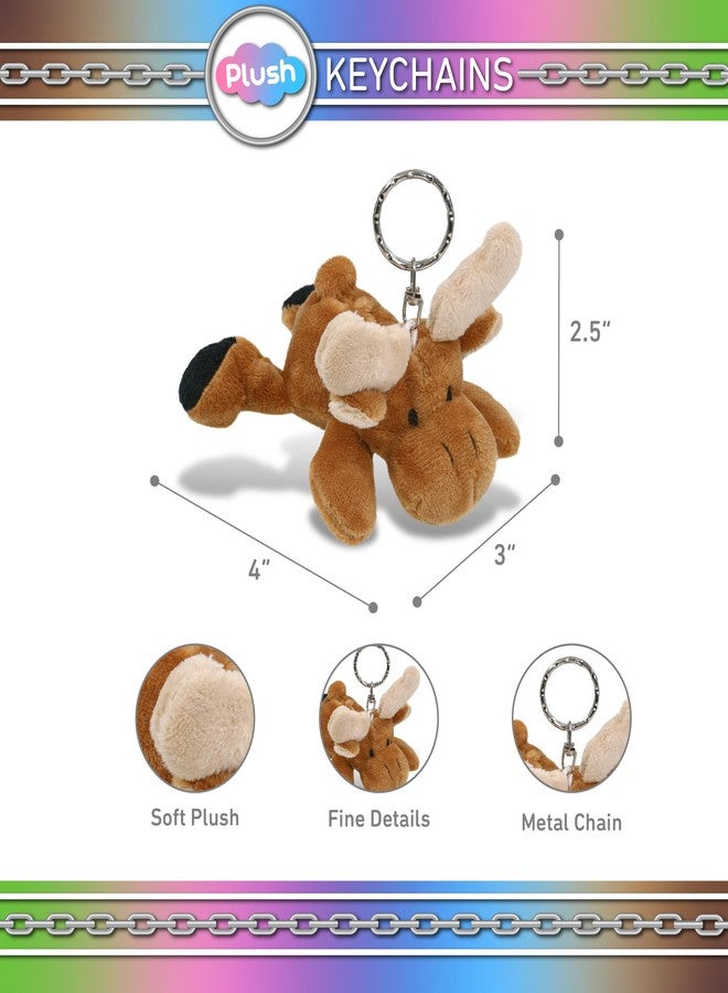 Puzzled Plush Moose Stuffed Animal Keychain - Super Soft Keychain for Backpack, Purse and Handbags, Cute Animal Keychains for Girls and Boys, Ideal Backpack Charms for Wild Animal Lovers - 4 Inches - Image 2