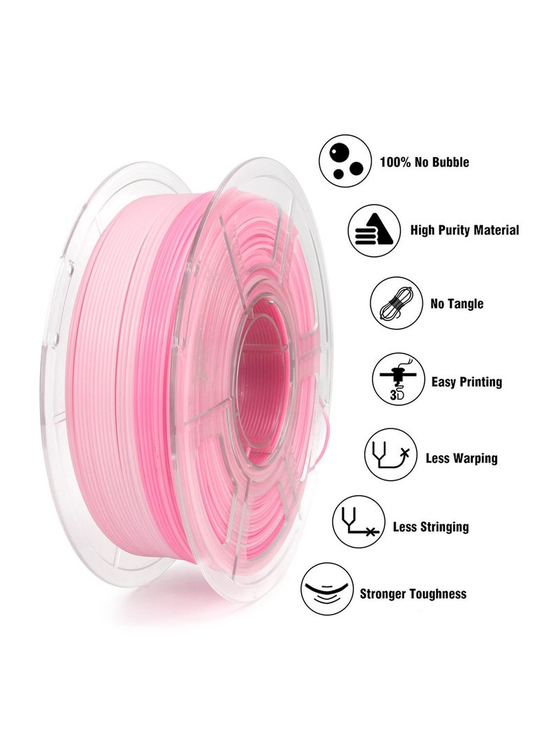 SYOSI - Gradient Translucent PETG 3D Printer Filament, PETG Filament 1.75mm, Color Change Filament PETG Pink & White, Multicolor Filament PETG 1.75mm 1Kg Spool for Most 3D Printers - Image 1