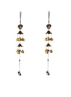 BLESS KRAFT Bless Kraft Metal Wind Chimes for Home Balcony Garden Positive Energy Home Decor Hanging Long Brass Bells Gifts for Loved One Fish with 6 BellsPack of 2  - Image 1