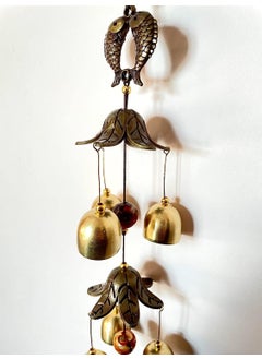 BLESS KRAFT Bless Kraft Metal Wind Chimes for Home Balcony Garden Positive Energy Home Decor Hanging Long Brass Bells Gifts for Loved One Fish with 6 BellsPack of 2  - Image 5