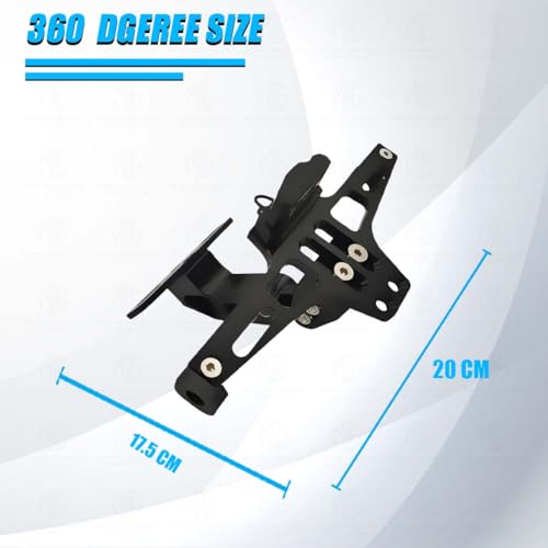 MOTO GENIUS CNC Adjustable LED Tail Tidy with Number Plate Holder with LED Universal for All Bikes (Black) - Image 4
