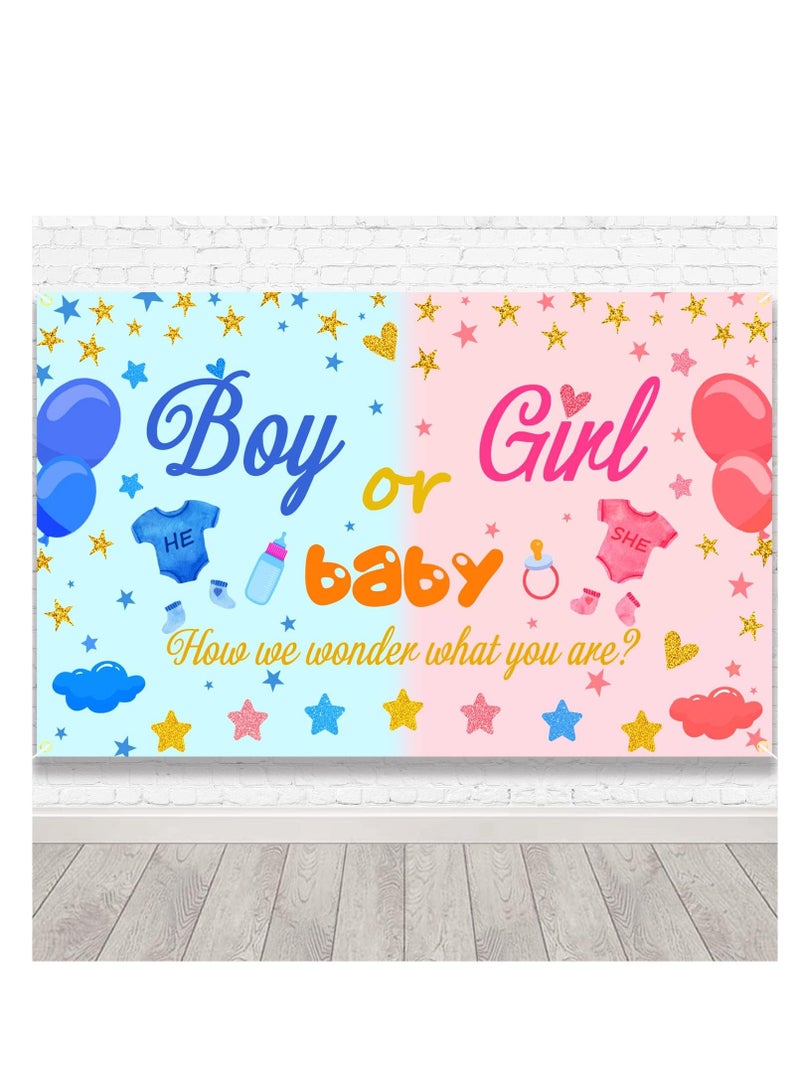 KASTWAVE Gender Reveal Decoration Banner, Large Boy or Girl Banner Sign, Gender Reveal Backdrop for Baby Shower, Pink Blue Gender Reveal Party Decorations Supplies, 180*110cm, 1Pcs - Image 1