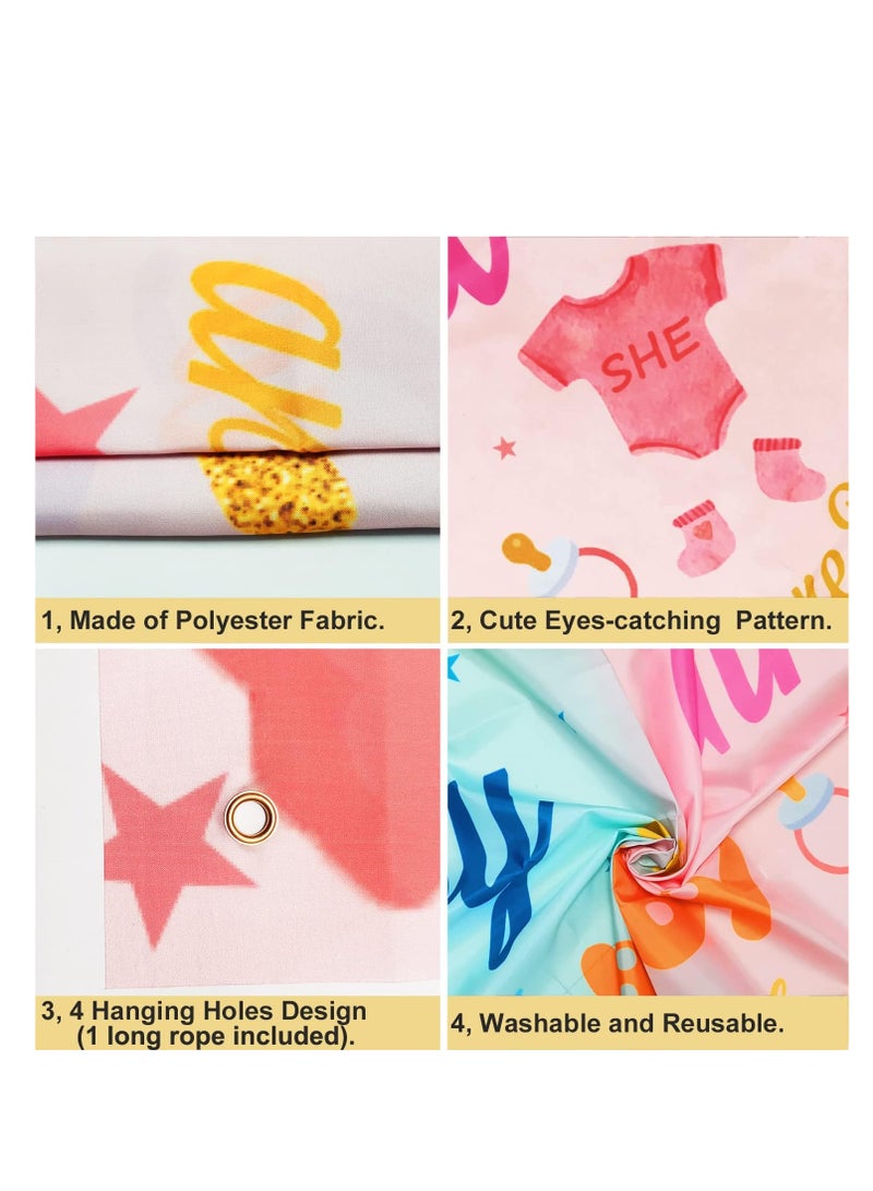 KASTWAVE Gender Reveal Decoration Banner, Large Boy or Girl Banner Sign, Gender Reveal Backdrop for Baby Shower, Pink Blue Gender Reveal Party Decorations Supplies, 180*110cm, 1Pcs - Image 5