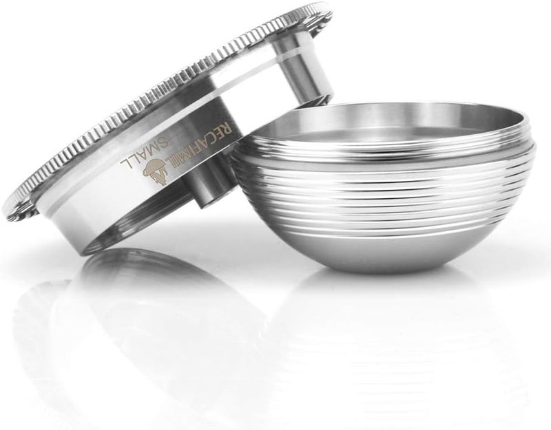 RECAFIMIL Stainless Steel Reusable Coffee Capsule, Metal Refillable Coffee Pod Brewing Espresso 70ML/2.40Z(SMALL), Compatible with N-espresso Ver-tuoPlus XN903/XN900 / Vertuo-line GCA1/ENV135/ENV150 - Image 1