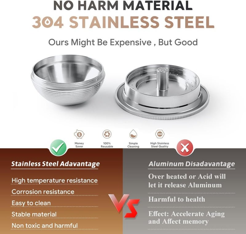 RECAFIMIL Stainless Steel Reusable Coffee Capsule, Metal Refillable Coffee Pod Brewing Espresso 70ML/2.40Z(SMALL), Compatible with N-espresso Ver-tuoPlus XN903/XN900 / Vertuo-line GCA1/ENV135/ENV150 - Image 5