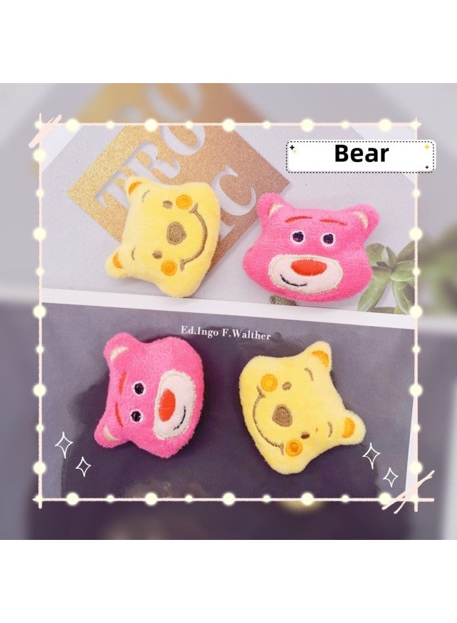 Direct Korean Version Of Cute Pooh Strawberry Bear Clothes Accessories Shoes Socks Leggings Headdress Decorations Cotton-Color:Rose Red Strawberry Bear - Image 2