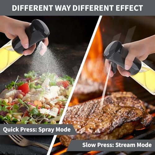 AADHIK Glass Oil Spray Dispenser Cooking 200ml Olive Oil Spray Bottle Refillable Food Grade Oil Vinegar Spritzer Sprinkler Mister Used for Air Fryer, Salad Making, Frying, BBQ (Set of 1, Glass) - Image 2