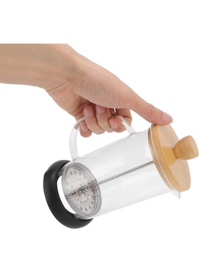 QSHOP 350ml French Press Coffee Press Insulated Press with 304 Stainless Steel Filter Durable and Heat Resistant Borosilicate Glass Manual Coffee Press  - Image 5