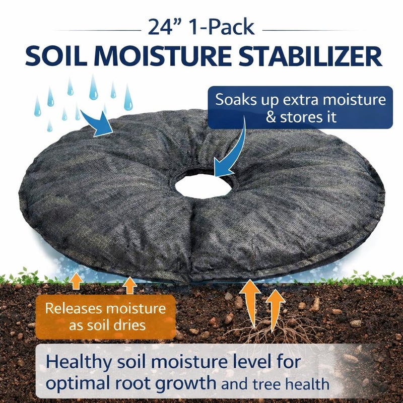 SteadySpringÂ® 24" Smart 30+Day Tree Watering Mat - AUTO Refills with RAIN and Slow Releases As Plant Needs - for Root Balls 11" - 15" Dia Slow Release Technology Prevents Over and Under Watering (1) - Image 3