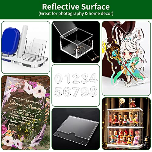 Lesnlok 8 x 12 Acrylic Sheet 1/8 inch Thick 3mm 2 Pack Clear Plexiglass Sheets,for Sign,Craft,Painting,Laser Cutting,DIY Display Projects… - Image 5