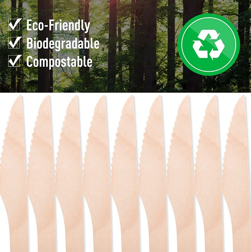 Dalthamman Disposable Wooden Cake Knife 160mm Bio-Degradable Pack of 100. - Image 3