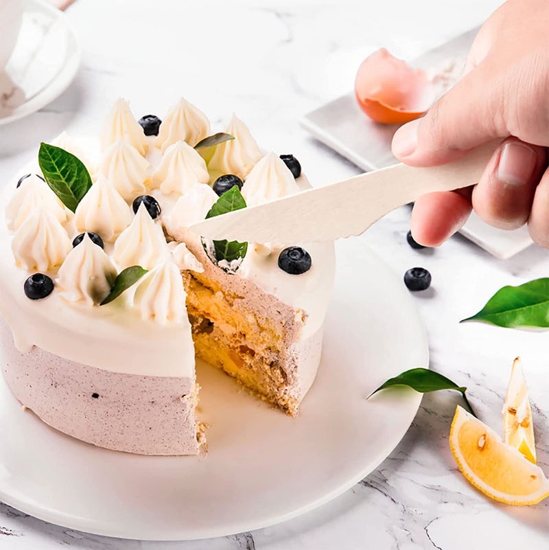 Dalthamman Disposable Wooden Cake Knife 160mm Bio-Degradable Pack of 100. - Image 2