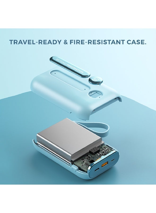 تراندز بنك طاقة (باور بانك) تراندس بسعة 20000 مللي أمبير في الساعة، شحن سريع بقدرة 22.5 واط مع كابلات مدمجة (USB-C و Lightning)، شاشة عرض رقمية LED وحماية متعددة - متوافق مع أجهزة آيفون وأندرويد، موديل PB3673 - Image 5